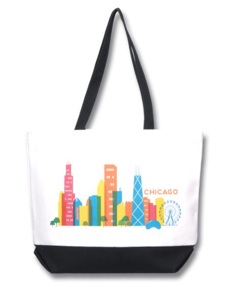 Large-Two-Tone-Tote-White-Black-Base-and-Handles-Large-Heat-Transfer-Colorful-Buildings