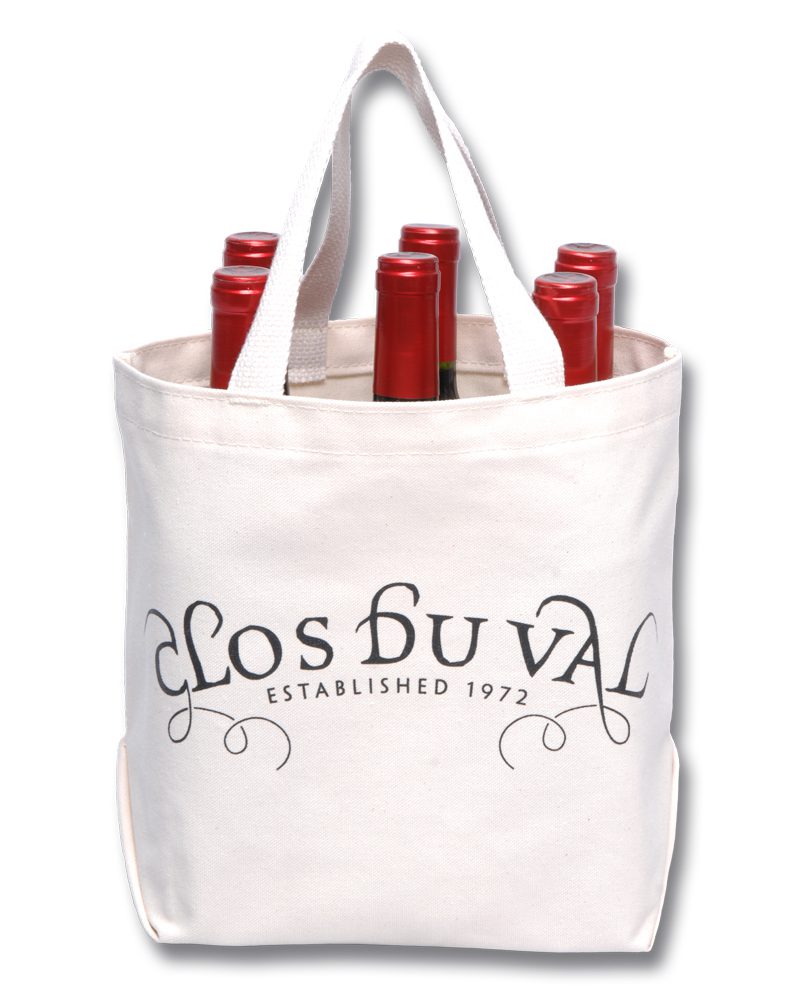 4-Bottle Canvas Wine Tote  Made in USA by Enviro-Tote