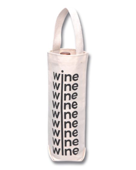 Custom wine tote, one bottle, printed on canvas