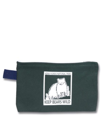 Zippered-Pouch-Large-Hunter-Green-White-Zipper-Royal-Blue-Handle-Loop-Left