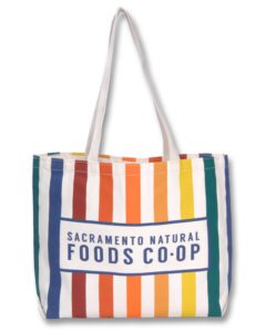 Custom printed reusable canvas grocery totes