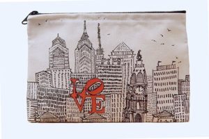 Custom printed cotton canvas zippered pouch